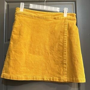 Yellow corduroy skirt